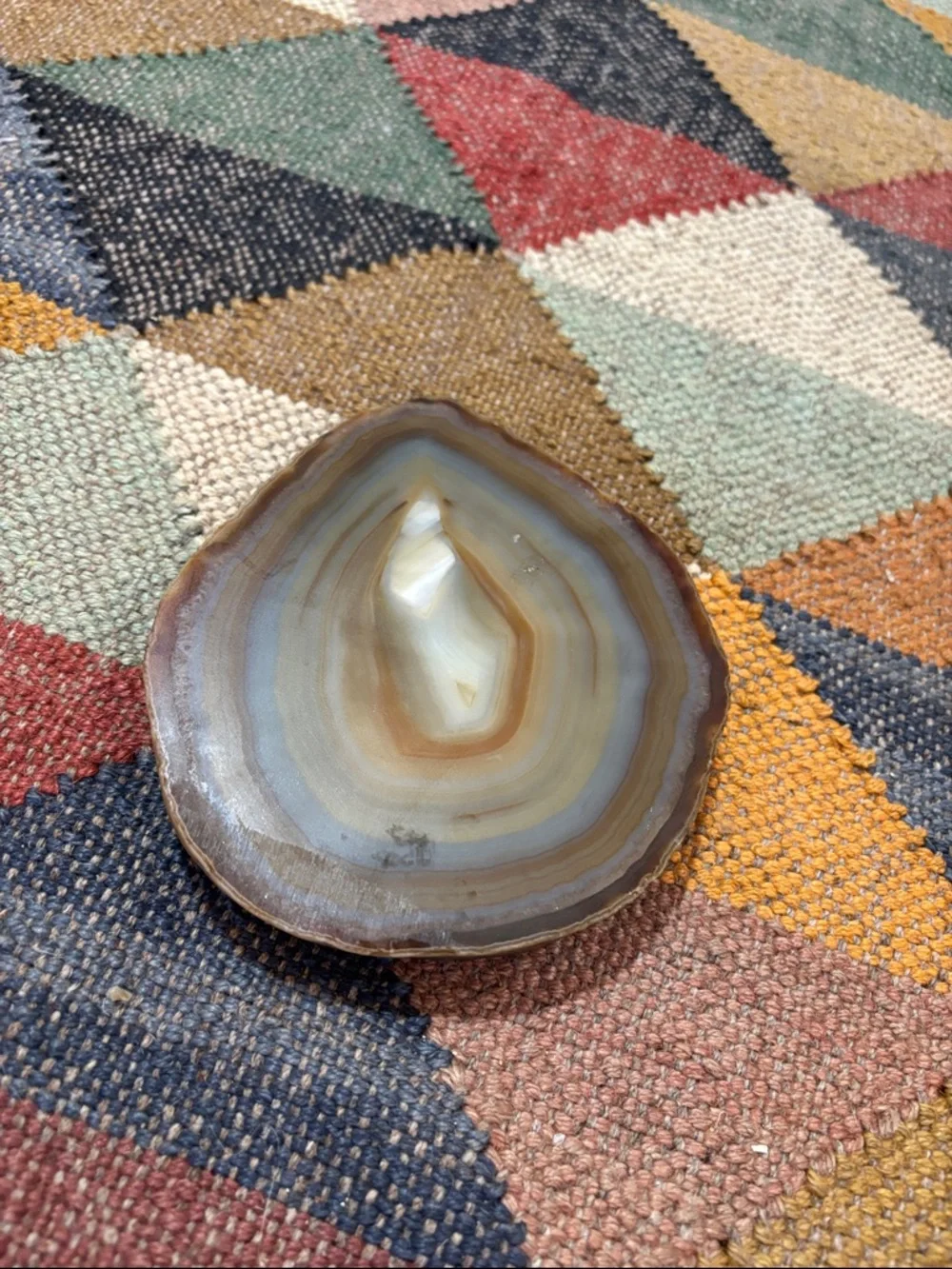 Natural Brown Agate Quartz Geode Display Trinket Dish